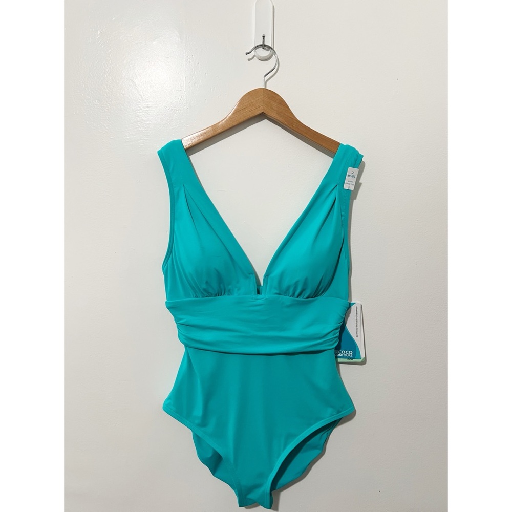 Contours by Coco Reef Emerald Cut One Piece Swimsuit Size 10 - Picture 2 of 8
